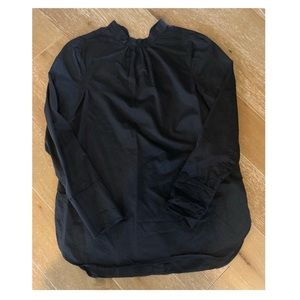 Tibi Black Cotton Reversible Button Up